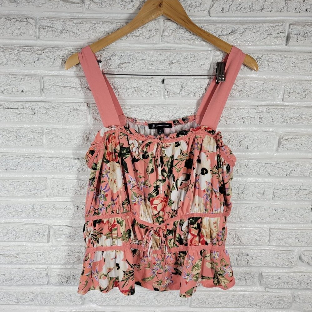 INC International Concepts Womens Top 2X Plus Swing Casual Pink FLO139E